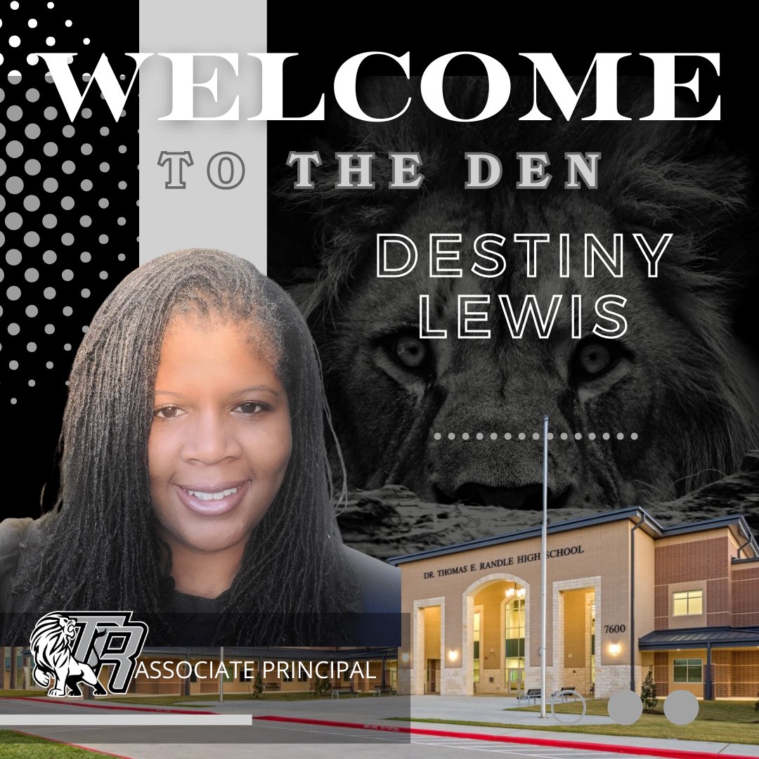 RandleHS's tweet photo. 🎉 Help us welcome Destiny Lewis to Randle HS as our new Associate Principal for 2024-2025! 🦁✨ We're thrilled to have you join our campus and look forward to a fantastic year ahead! 📚 #NewAPI #WelcomeToTheTeam https://t.co/9sQqHBjNhD