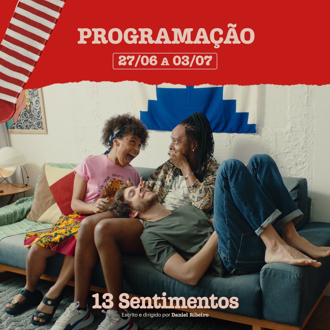13_Sentimentos's tweet photo. Venha conferir a programação da semana de “13 Sentimentos”, comédia romântica de Daniel Ribeiro! ❤️‍🏳️‍🌈

🔥 E atenção, POA: finalmente chegamos em solo gaúcho! Não perca tempo e garanta já seu ingresso através do link na bio! https://t.co/G4xwy0RJ1j
