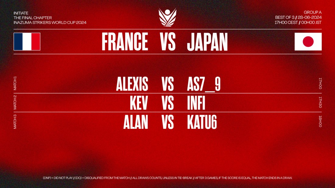 Initiate the revenge.
Match 1 - Group A - France VS Japan
28th June at 5PM CEST.
#IESXWC