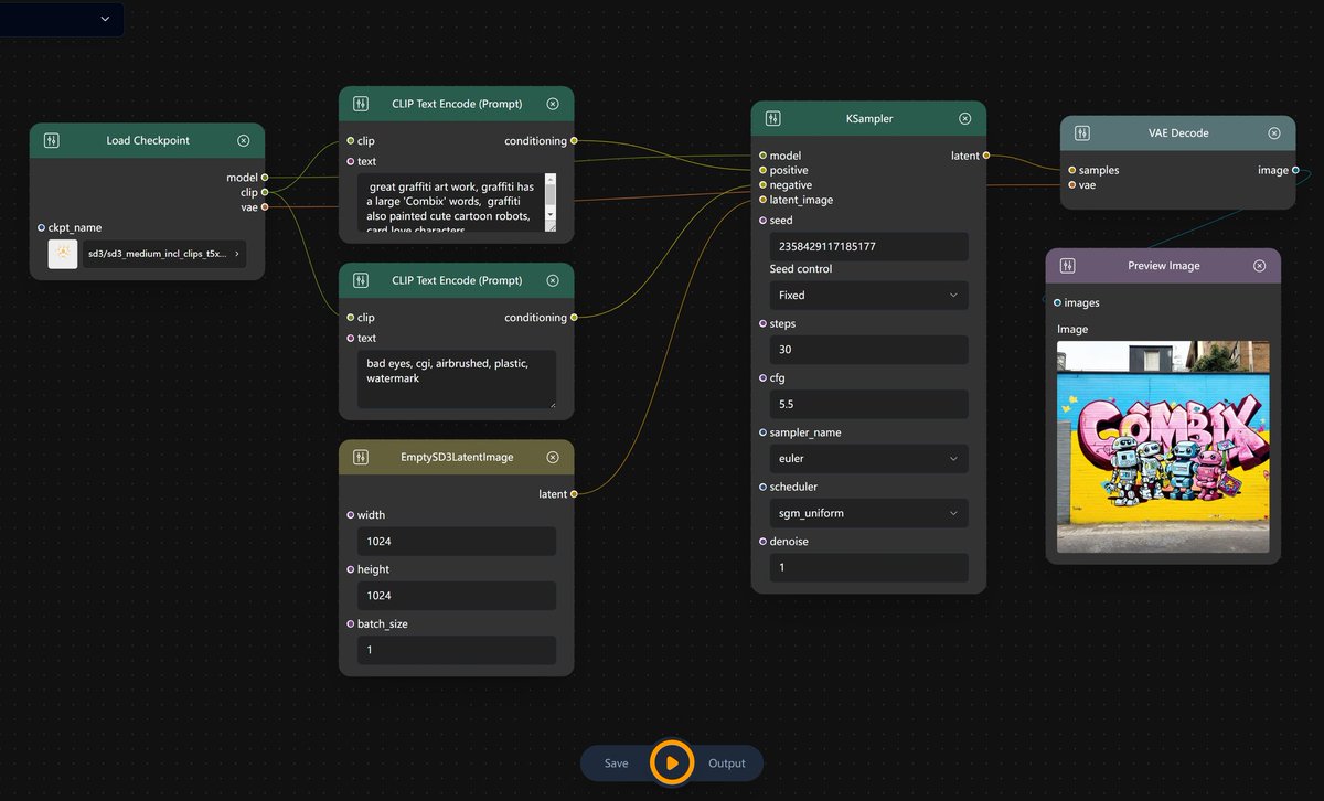 Combix_ai's tweet image. Would you like to run SD3(Stable Diffusion 3) online for free?
Come and try Combix!!

Welcome to join combix.ai dc channel and take invitation code. And then you can click and run workflow everywhere FOR FREE!
discord.gg/hrhaM26S9E