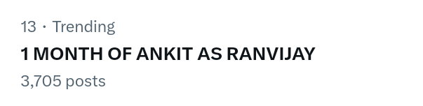 AkashKa40617009's tweet photo. 1 MONTH OF ANKIT AS RANVIJAY https://t.co/8ebjfewfN3