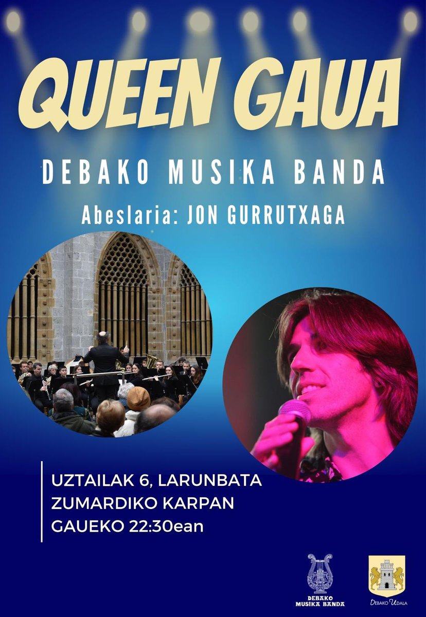 🕺🏻✨ QUEEN GAUA 🎤🎸

Udako kontzertu berezian Queen musika taldeari omenaldia egingo diogu <a href="/Jon_Gurrutxaga/">Jon Gurrutxaga</a> abeslariaren laguntzarekin.

📆 Uztailak 6, larunbata
⏰ 22:30
📍Zumardiko karpan

Animatu eta gerturatu gorputza dantzan jarri 💃🏻🎶 eta eztarriak urratu arte abestera!🤘🏻🎵
