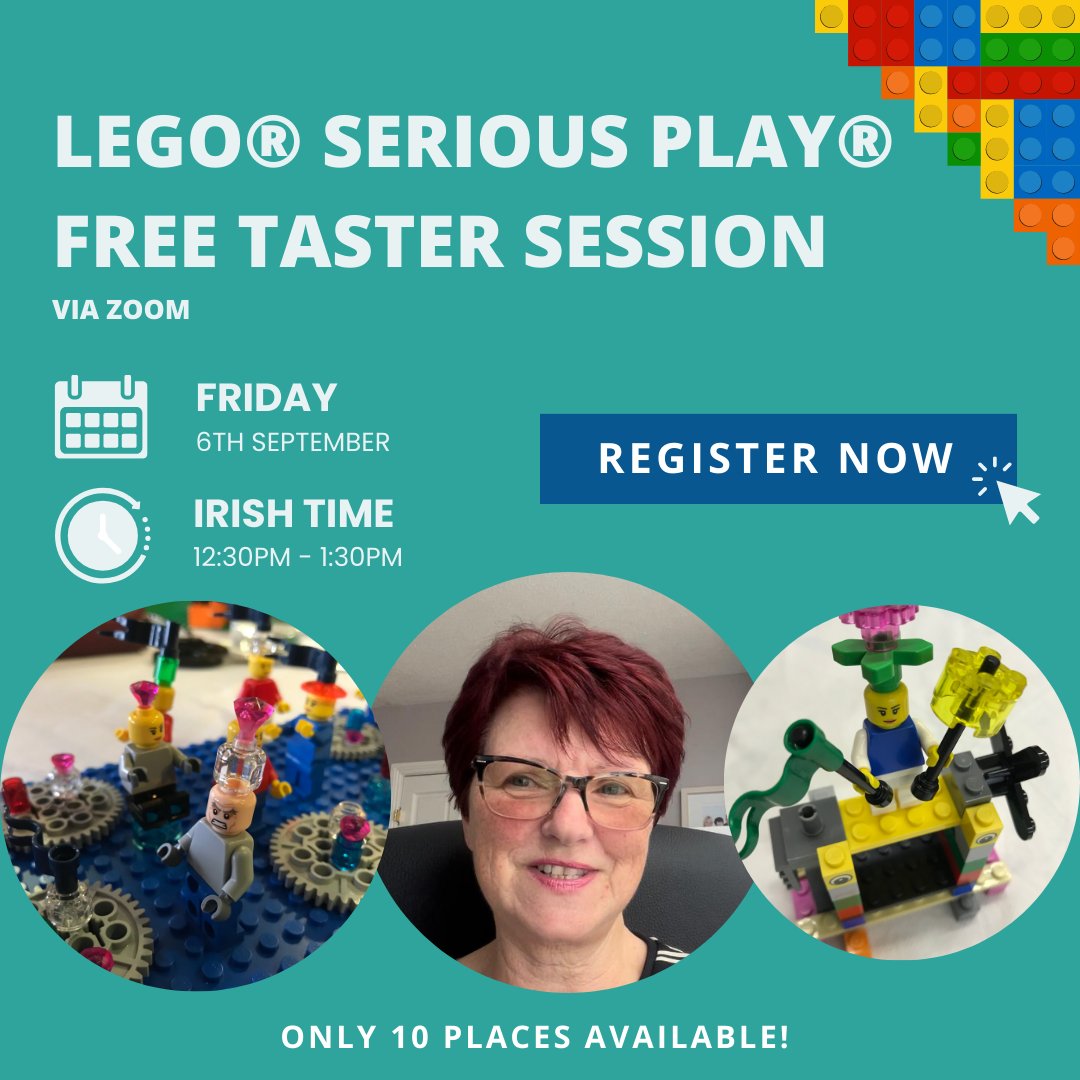 modonoghue11's tweet photo. Join me for an exclusive free taster session of LEGO® SERIOUS PLAY® on September 6th at 12:30 PM, Irish time.🎉
Reserve your spot now: https://t.co/hxsia9DLdX
#LEGO #LEGOSeriousPlay #LEGOSeriousPlayMethod #LEGOSeriousPlayFacilitator https://t.co/LbH1QzYeY0