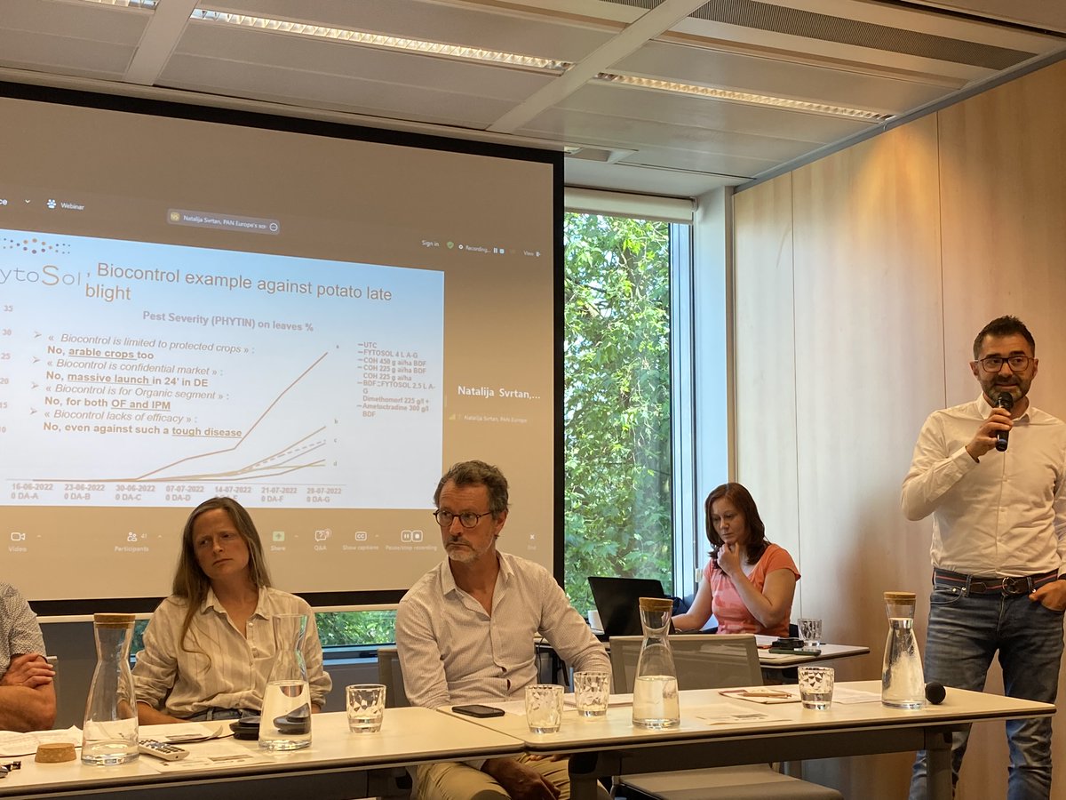 IBMAgl's tweet photo. Farming without Harming: Policy Action for #ResilientAgriculture Event: IBMA BelgiumChairman R.Buonatest showed #Biocontrol solutions exist also for #arablecrops,widely use in #agriculture with #efficacity
Farmers need more asap with appropriate regulation. #holisticapproach👩🌾👨🌾 https://t.co/knEbMOXyQE