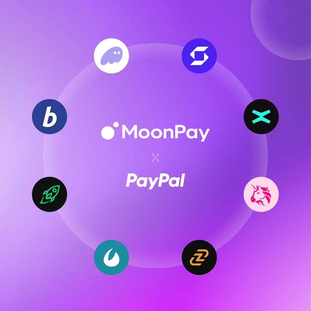 MoonPay 🟣 (@moonpay) on Twitter photo Breaking news: MoonPay's partner network has activated PayPal for their community in the US and EU, including <a href="/phantom/">Phantom</a>, <a href="/Uniswap/">Uniswap Labs 🦄</a>, <a href="/BitPay/">BitPay</a>, <a href="/xPortalApp/">xPortal</a>, <a href="/iSafePal/">SafePal - Crypto Wallet</a>, <a href="/lobstr/">LOBSTR Stellar Wallet</a>, <a href="/Changelly_team/">Changelly</a>, and <a href="/ZenGo/">Zengo Wallet</a>! Breaking news: MoonPay's partner network has activated PayPal for their community in the US and EU, including <a href="/phantom/">Phantom</a>, <a href="/Uniswap/">Uniswap Labs 🦄</a>, <a href="/BitPay/">BitPay</a>, <a href="/xPortalApp/">xPortal</a>, <a href="/iSafePal/">SafePal - Crypto Wallet</a>, <a href="/lobstr/">LOBSTR Stellar Wallet</a>, <a href="/Changelly_team/">Changelly</a>, and <a href="/ZenGo/">Zengo Wallet</a>!