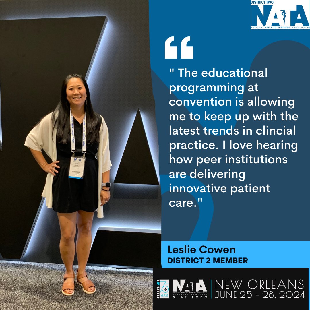 #NATA75 attendees from District 2 are sharing what they love about attending the 75th NATA Clinical Symposia &amp; AT Expo! #NATAD2 
<a href="/NATA1950/">NATA</a> @NATAevents