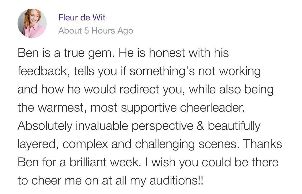 Ben Cogan (@becomecast) on Twitter photo BEAUTIFUL ACTORS! Please feel free to consider 1:1 online sessions with me to work on scripts, forthcoming self tapes, audition technique or for group-workshops ... I'm here to help in anyway I can! Email: BeCo.Me@Mail.com for more details. References: becocasting.com/testimonials-2… BEAUTIFUL ACTORS! Please feel free to consider 1:1 online sessions with me to work on scripts, forthcoming self tapes, audition technique or for group-workshops ... I'm here to help in anyway I can! Email: BeCo.Me@Mail.com for more details. References: becocasting.com/testimonials-2…