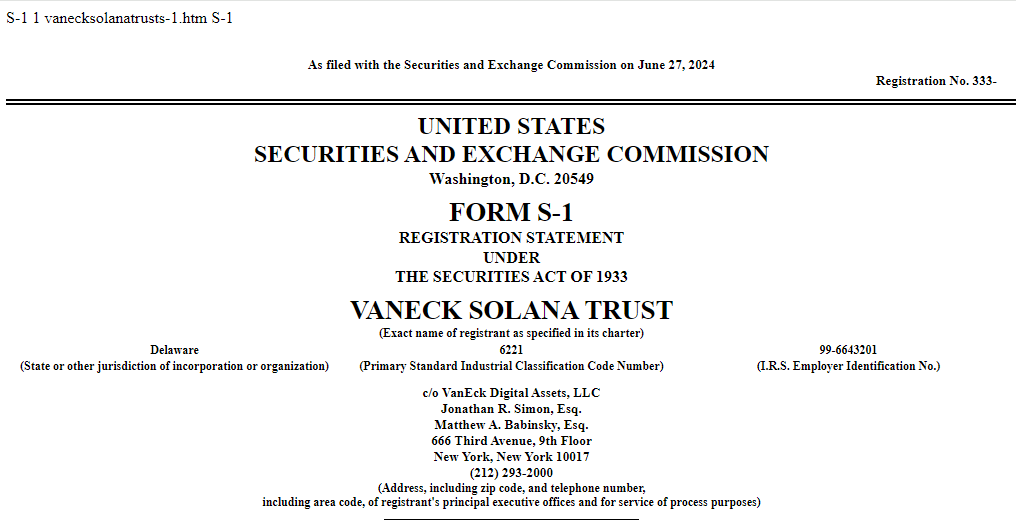 SOLANA ETF BY VANECK !!