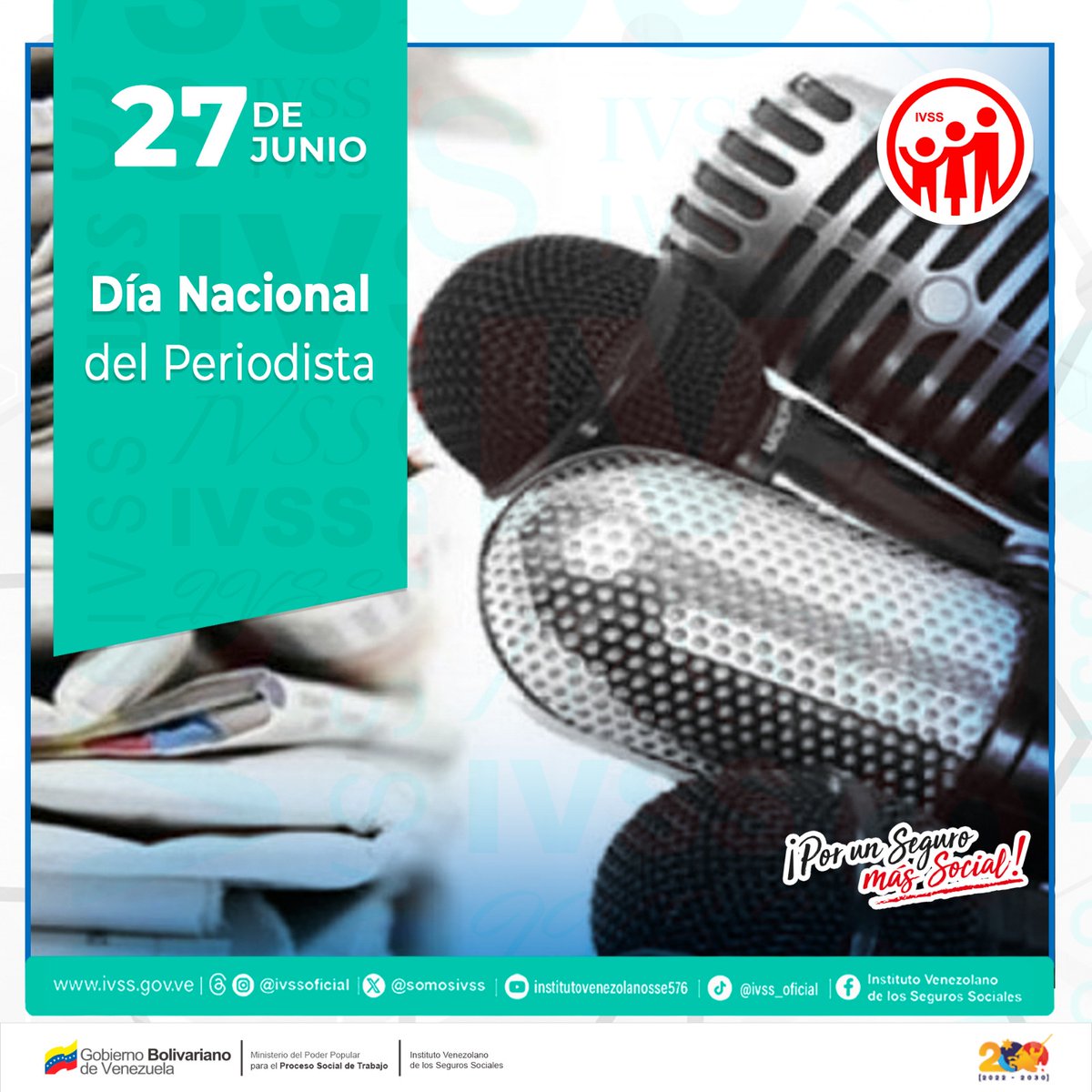 #27Junio| Tal día como hoy comenzó a celebrarse el día  Nacional del Periodista, siendo dicho día ratificado en el año de 1994 por la Ley de Ejercicio del Periodismo. 

#NicoCuadraConmigo
#porunseguromássocial

@somosivss
@nicolasmaduro