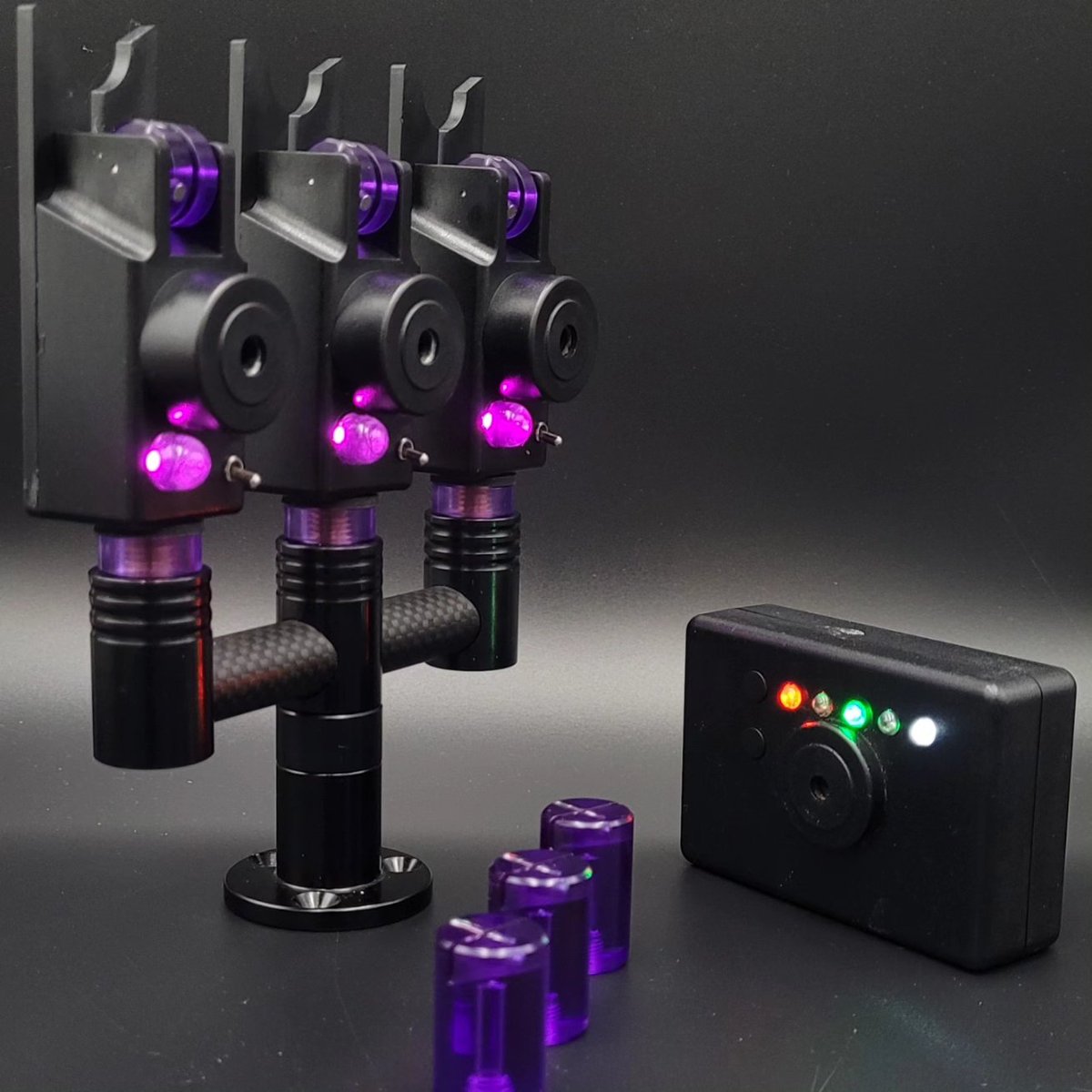 Our rich purple set-up comprising of our oldskool indicators and colour matching collars to complement the Bug eye alarms
The Steve Neville alarms can be purchased directly from us either as standard or with a variety of different custom options 
DM us for enquiries