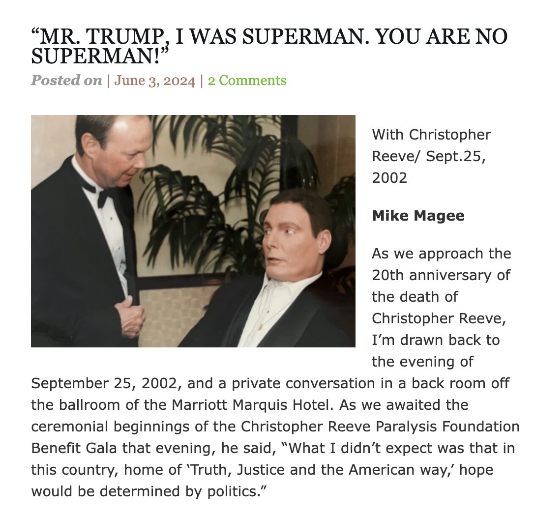 Were Chris Reeves alive, and at the debate tonight - the ultimate Trump comeback: healthcommentary.org/2024/06/03/125…