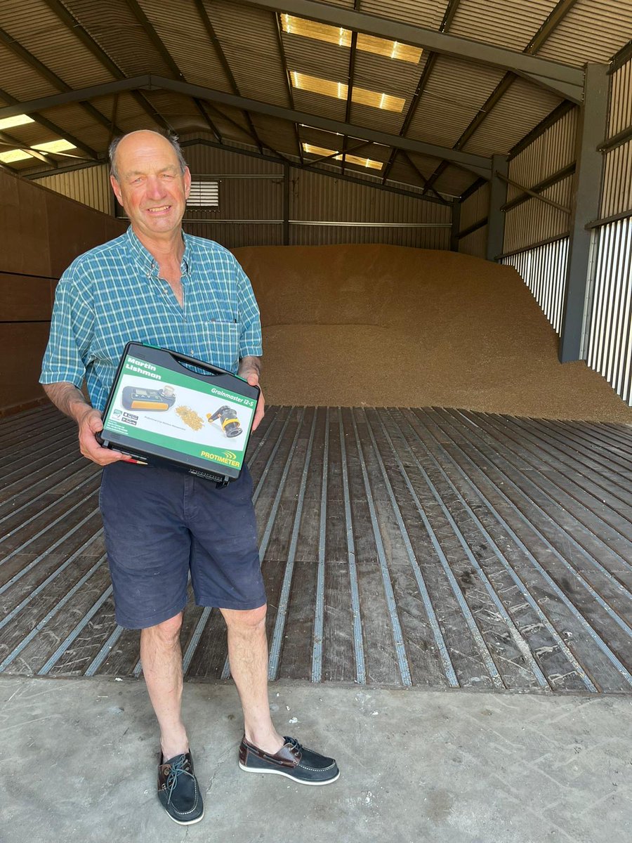 Martin_Lishman's tweet photo. 🎉 Congratulations to Nigel Gadsby 🎉 The lucky winner of our Grainmaster i2 giveaway competition that we held at our Grain Clinics and Cereals Event. 

Nigel is excited to add the market-leading moisture meter to his grain storage equipment. Happy harvesting, Nigel! https://t.co/bM0O9xcMsF