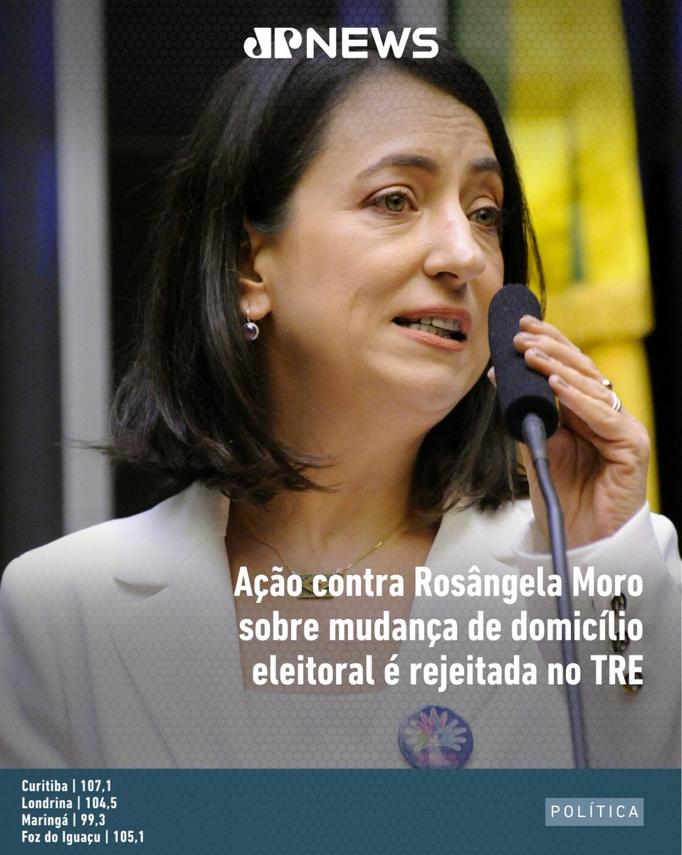 jpnewspr's tweet photo. O TRE-PR rejeitou a ação contra Rosângela Moro por mudança de domicílio eleitoral de São Paulo para Curitiba, movida pelo PT local.
Fonte: https://t.co/TZlk3IiRYP
#TREPR #RosângelaMoro #Moro #julgamento https://t.co/4w5lJUU0HX