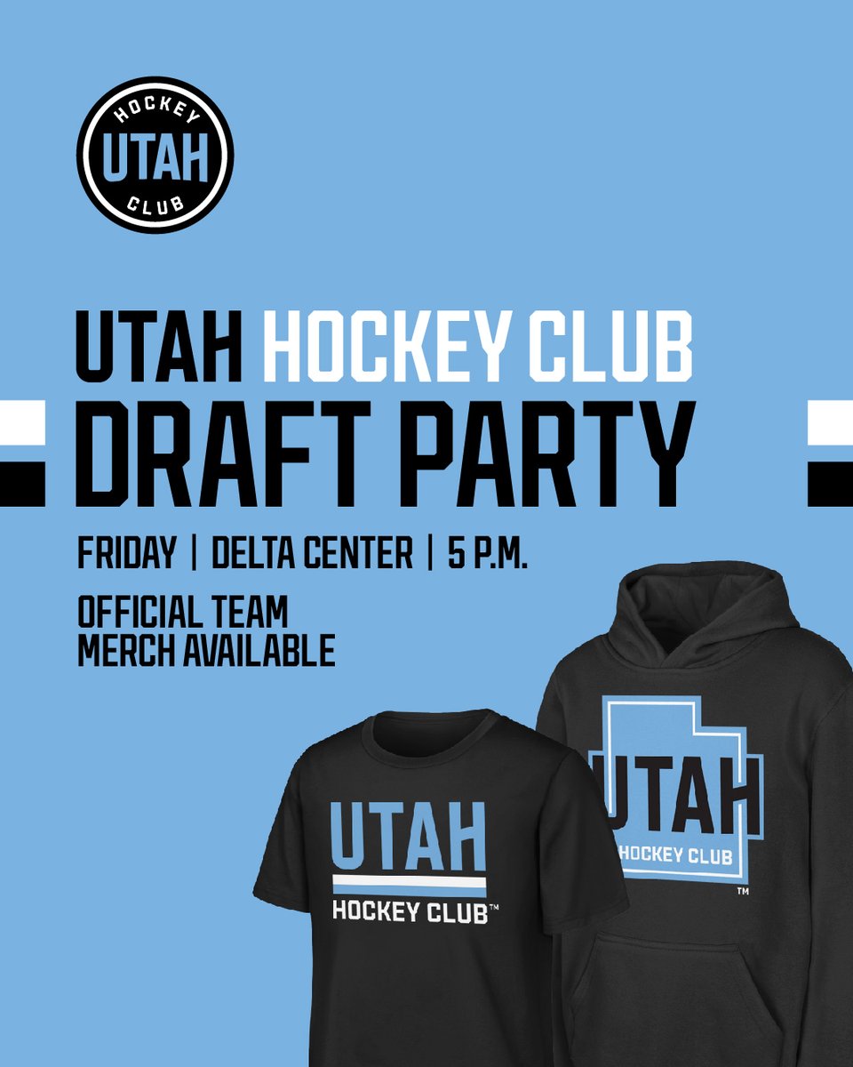 ❄️ Come to our 𝐅𝐈𝐑𝐒𝐓 draft party!❄️

🚪 <a href="/deltacenter/">Delta Center</a> doors open at 4 PM
📺 Draft starts at 5 PM
✍️ Josh Doan and Dylan Guenther will attend and be signing autographs on the porch before the draft begins
🛍️ Get your hands on official team merch
🫵 See you there!

#UtahHC