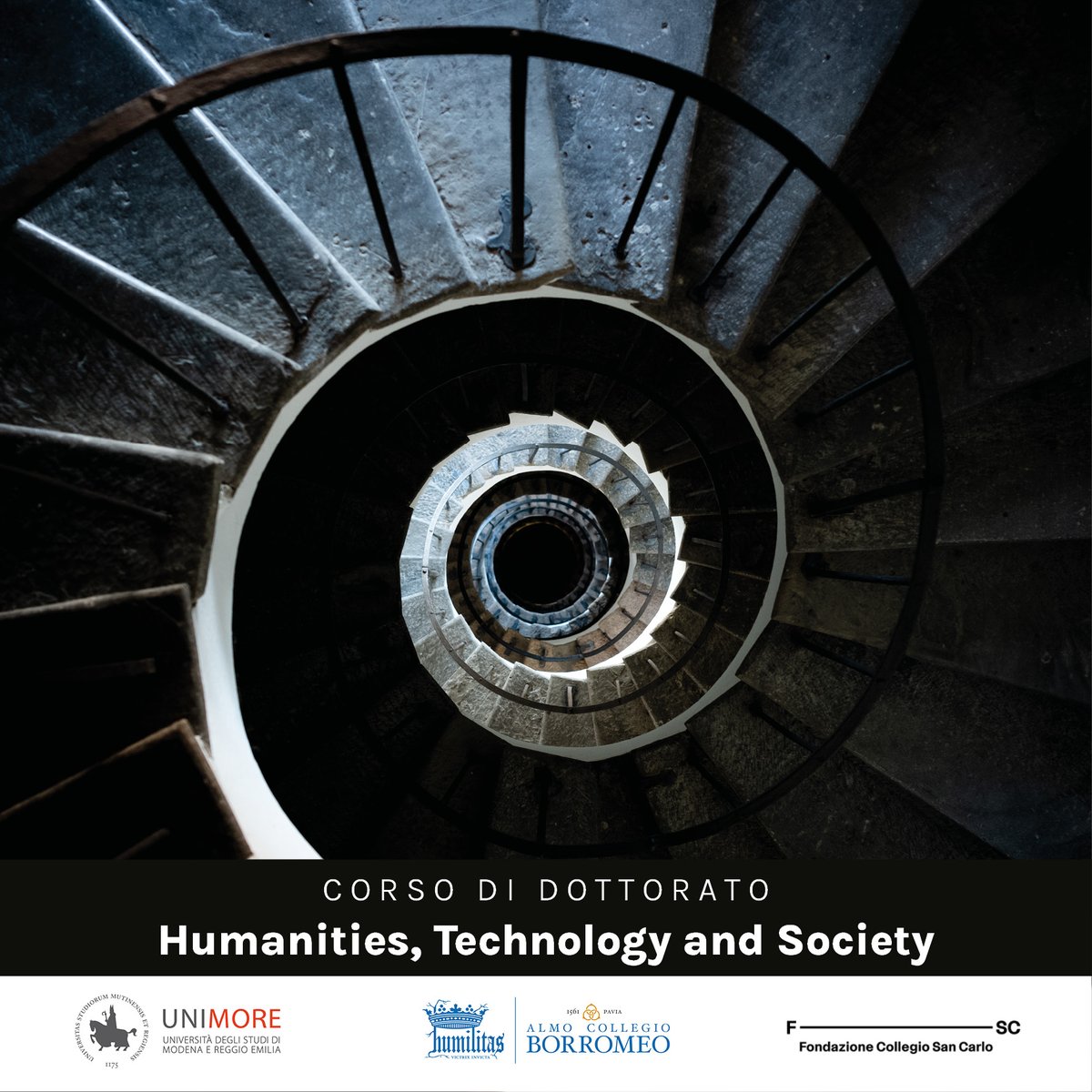 E' online il bando per la seconda edizione del Dottorato in collaborazione con <a href="/UNIMORE_univ/">UNIMORE</a> e Fondazione San Carlo di Modena in Humanities, Technology and Society. 
Le domande di ammissione devono essere inviate entro le ore 13.00 del 26 luglio 2024
Info: tinyurl.com/2s36xpn5