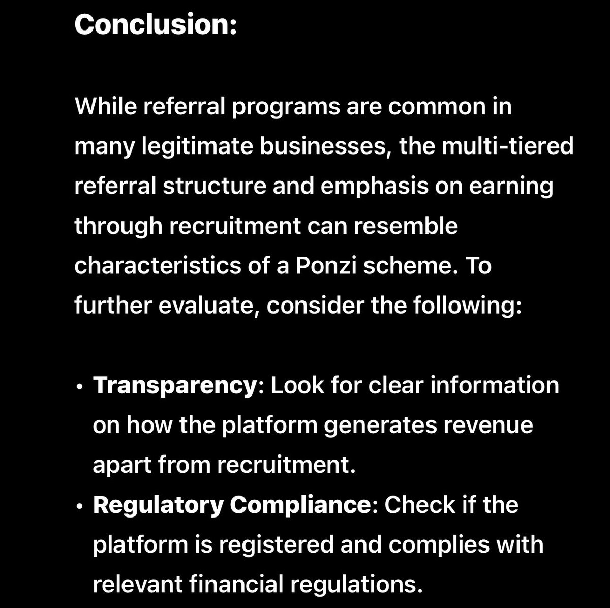 What a joke. 🤡

Totally NOT a ponzi or anything. 💀

Other DEX’s don’t do this, because they have an ACTUAL business model, and are registered businesses.

Recruiting users to in turn then recruit more users, for rewards…

Those rewards come from somewhere.. or should I say