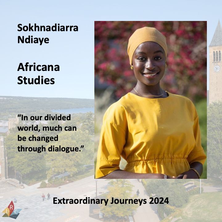 CornellLRC's tweet photo. Sokhnadiarra Ndiaye '24 was inspired by an African film course that dove into diverse works from various African countries. On campus, she encouraged connections among peers, engaging in meaningful dialogue.
Read about her journey: https://t.co/vTD3eS9XqD
#CornellCAS
@AfricanaCU https://t.co/Mp8fsh3G7o