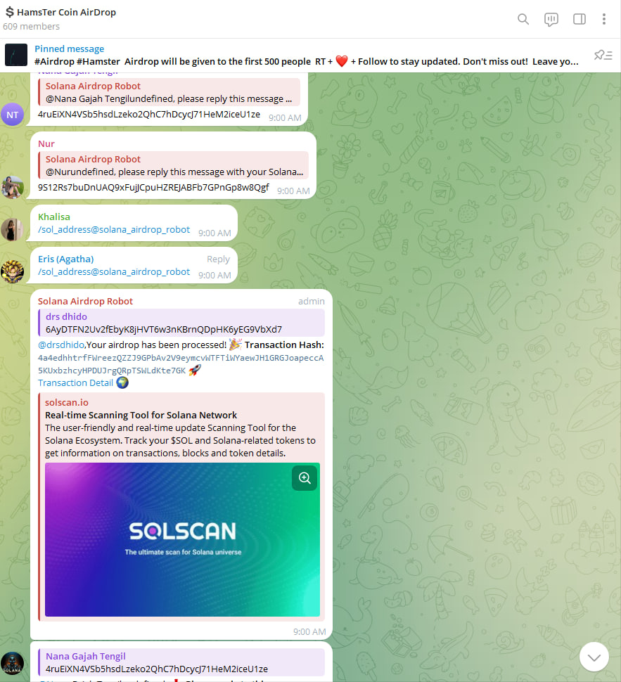 📢📢📢 Over 600 people have already received airdrops from $HMST, join now to receive free Tokens.
#Hamster on Sol

Follow: ✅ 
<a href="/money_hamster/">$HamterCoin</a>
Ca: 7S94bQN6nQoUTQZrV8yg3EzMTyh4YJa1Ta52pzWkKApi

 RT+❤️  
Leave your SOL wallet address #SolanaAirdrop #HMST #Hamster