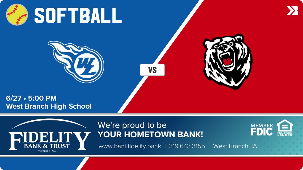 Softball (Junior Varsity) Game Day! - Check out the event preview for the The West Branch Bears vs the West Liberty Comets. It starts at 5:00 PM and is at West Branch High School Softball Field. gobound.com/ia/ighsau/soft…