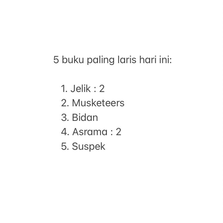 KedaiFixi's tweet image. Top 5 hari ini. Terima kasih! #3BukuFixiRM65 @IsmiFaIsmail @neddokhan @nilkuhaku @MuhammadFatrim
