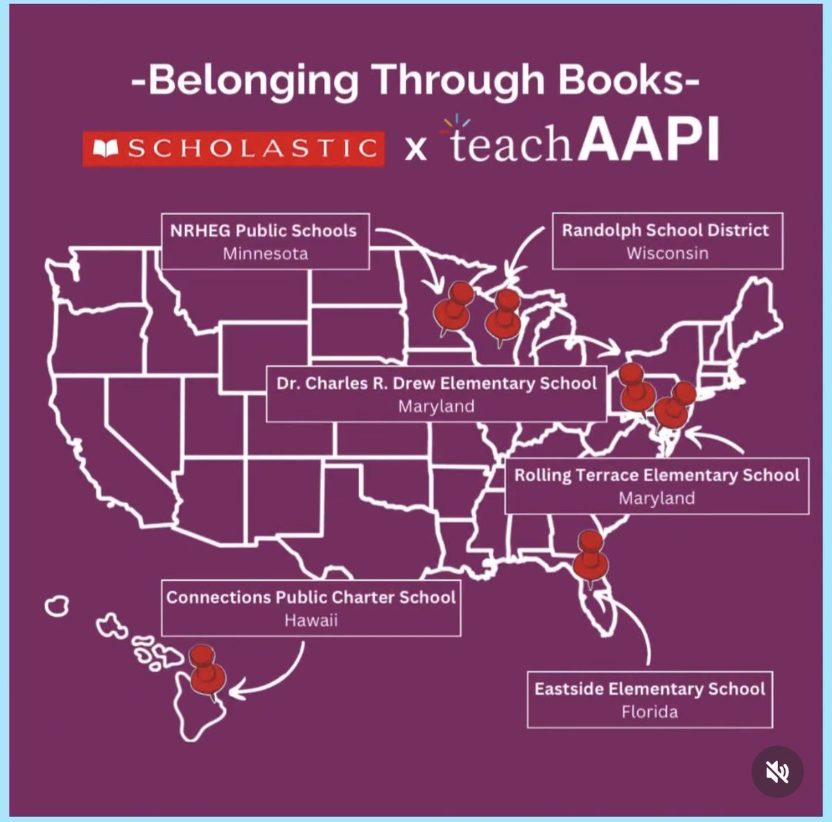 LoriTecler's tweet photo. Excited &amp; honored to share that my school has been selected as a winner of the Belonging Through Books program. Thanks to #TeachAAPI &amp; @Scholastic, we will receive 500 books to refresh our media center collection!  #schoollibrary #schoollibrarian #librarian https://t.co/LlOUwvqBbf