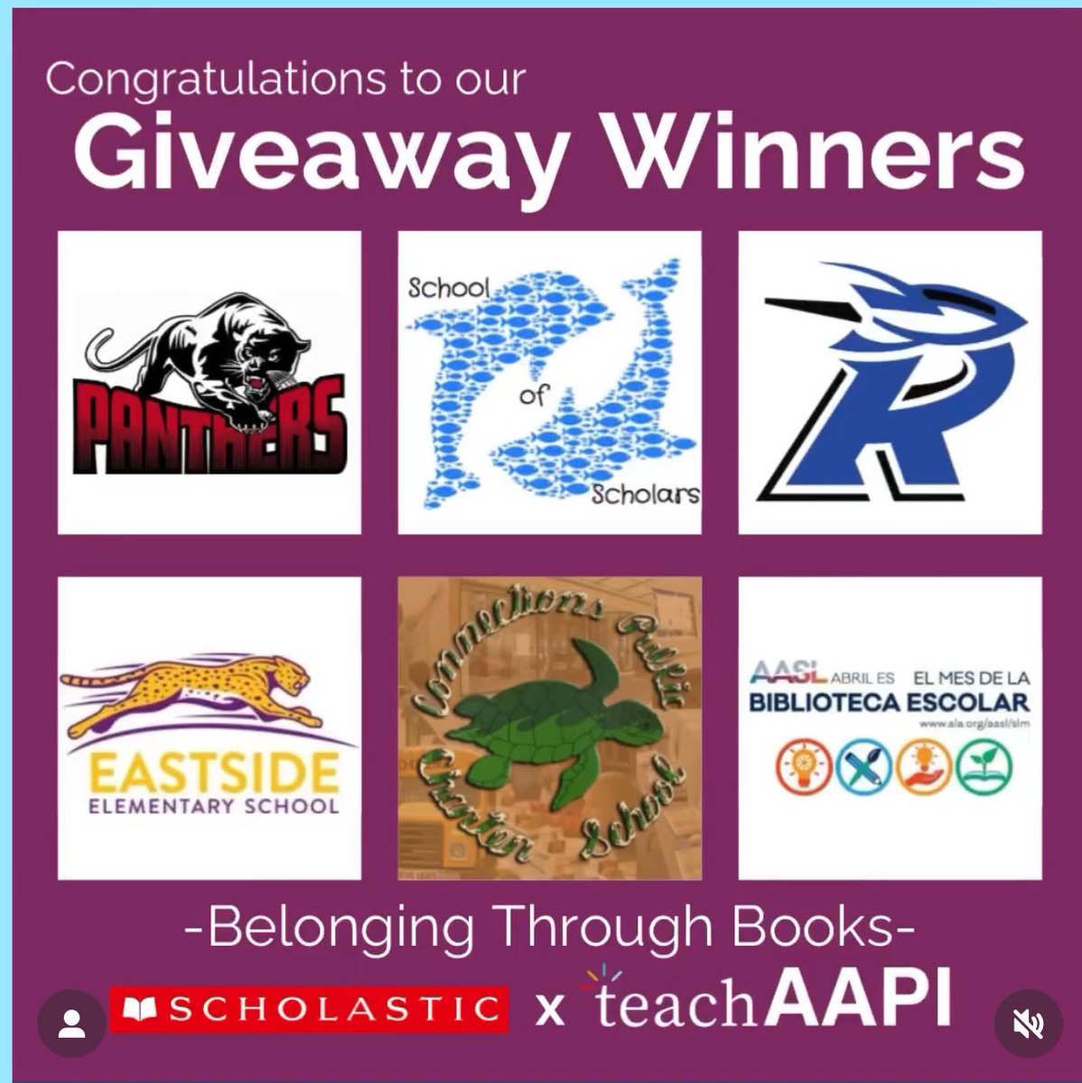 LoriTecler's tweet photo. Excited &amp; honored to share that my school has been selected as a winner of the Belonging Through Books program. Thanks to #TeachAAPI &amp; @Scholastic, we will receive 500 books to refresh our media center collection!  #schoollibrary #schoollibrarian #librarian https://t.co/LlOUwvqBbf