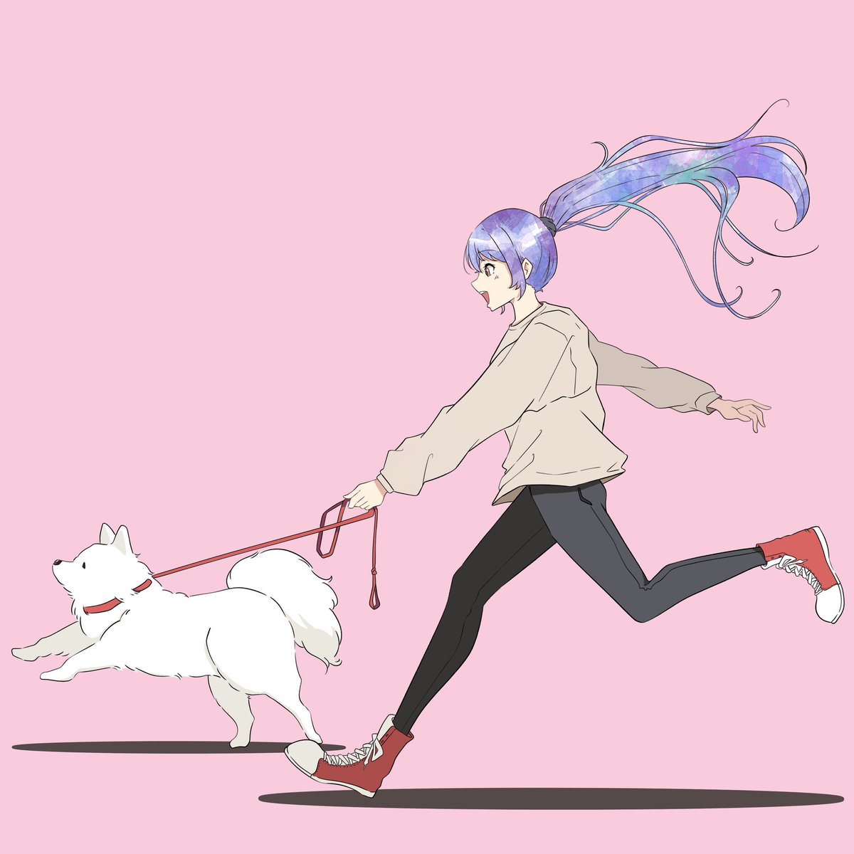 散歩中
#イラスト #犬のいる生活