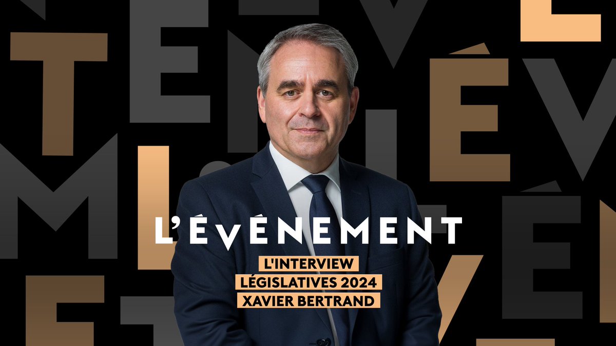 🔴 Ce soir, juste après le débat décisif, #Levenement - L’interview #Législatives2024 reçoit <a href="/xavierbertrand/">Xavier Bertrand</a>

Le président (LR) de la région Hauts-de-France répondra aux questions de <a href="/GuillaumeDaret/">Guillaume Daret</a>

▶️ En direct sur #France2 et france.tv
