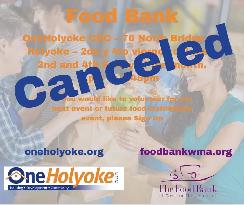 The Food Bank for June 28th has bean cancelled. 
Next food bank will be  July 12, 2024
70 North Bridge Street.