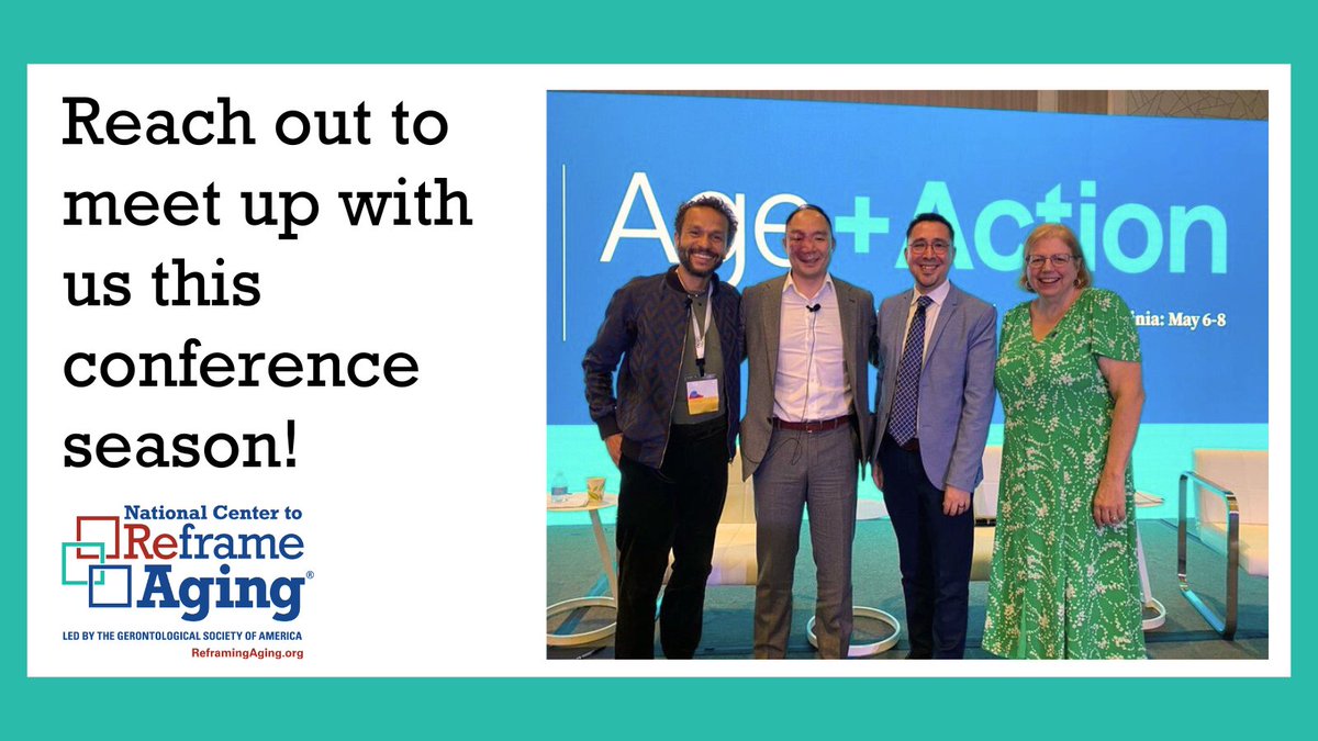 ReframingAging's tweet image. Our team is looking forward to another busy conference season to share the word about #ReframingAging. Share with us where you will be this conference season!