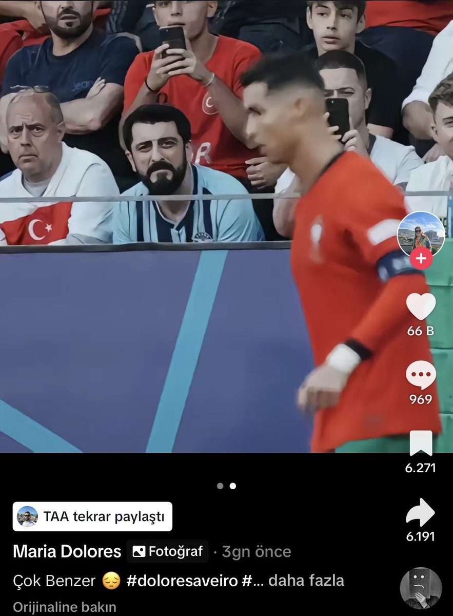 pusholder's tweet photo. Cristiano Ronaldo'nun annesi, TikTok hesabından Ronaldo'nun babasına benzetilen Mahsun Karaca'yı paylaştı. https://t.co/5gOafdFgd8
