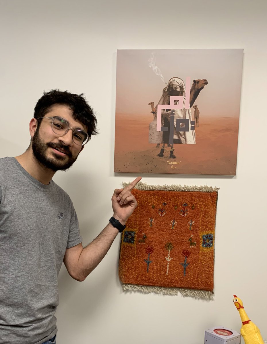 majali2002's tweet photo. With one of my art pieces at my mentor’s office, Dr. Navid Madani, at @DanaFarber !😍🙌🏼 
#projectrust https://t.co/LtTlrpYelr
