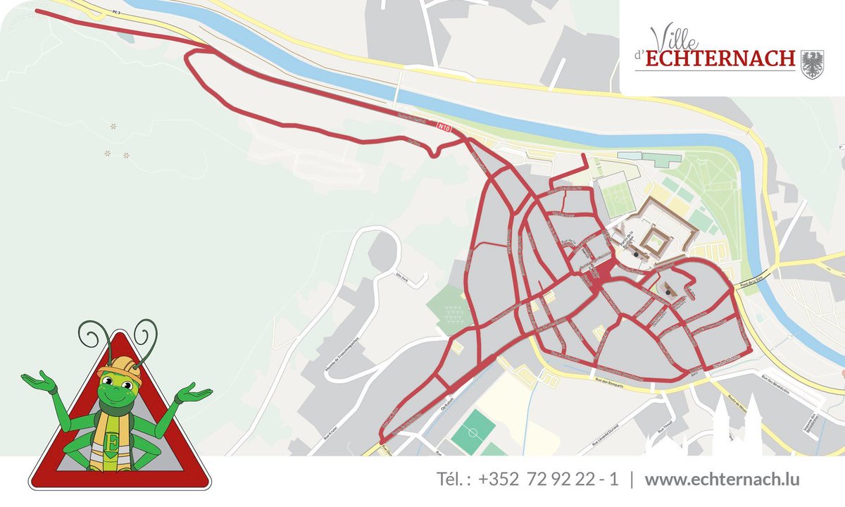 Des travaux seront effectués au niveau du réseau d'eau du 27 au 28 juin entre 23h et 6h, pouvant provoquer à ce moment des perturbations dans l'alimentation d'eau. Vous trouverez ici la liste des rues concernées: echternach.lu/travaux-sur-le… Merci de votre compérhensioon. #Echternach