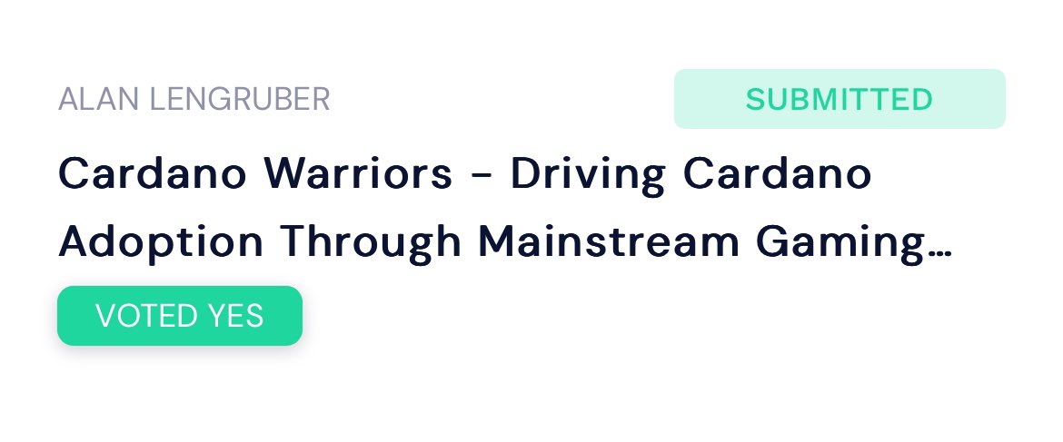 MessatsuNYC's tweet photo. If you’re voting for proposals in Catalyst Fund 12  on Cardano.. consider supporting @cardanowarriors ! We can’t wait to bring more to the community! #cardanowarriors #ADA #Cardano https://t.co/9ejHlsVE8X