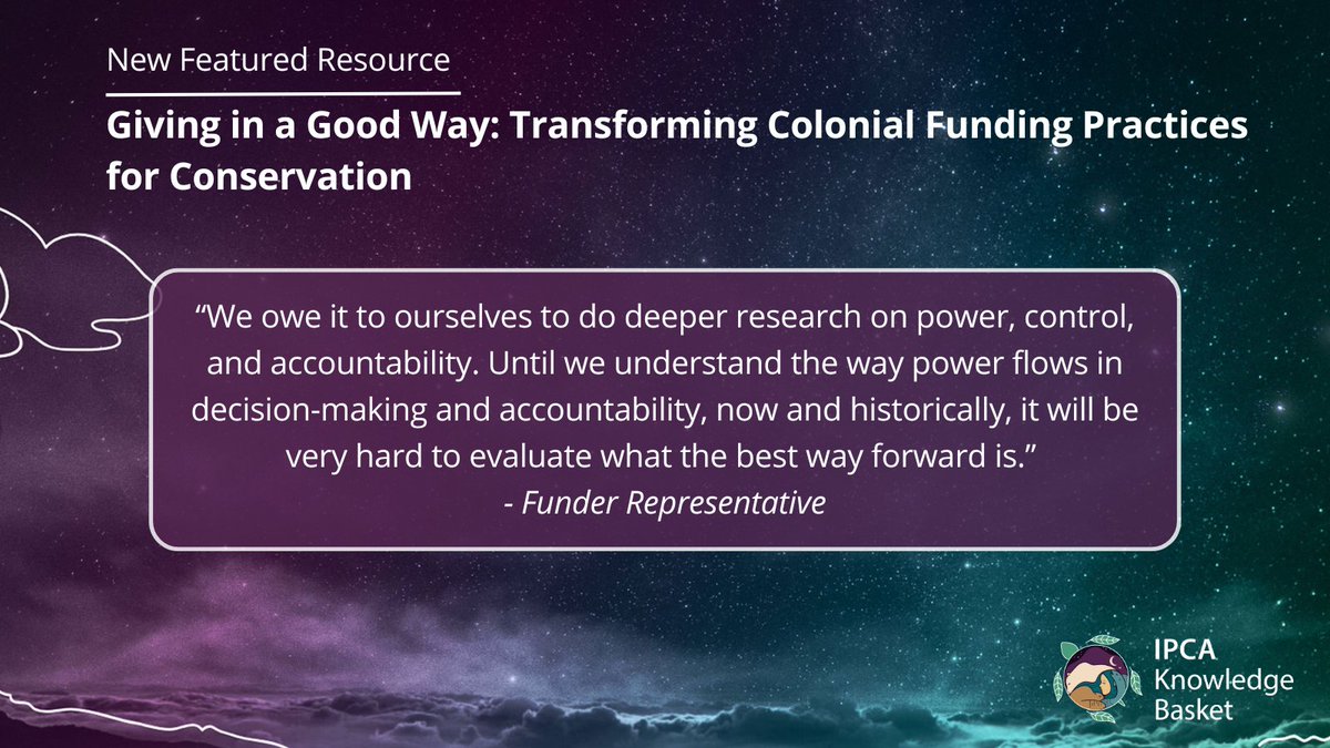 How can funders ‘give in a good way’? Our latest report offers valuable insights &amp; considerations for meaningful relationships between Indigenous-led conservation organizations &amp; funders. Click here to learn more: ow.ly/xg9P50Soi4n