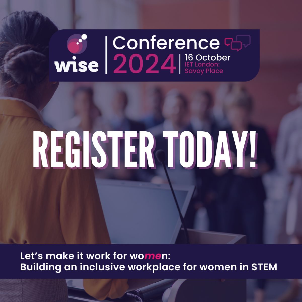 We’re excited to announce that our Annual Conference - Let’s make it work for women: Building an inclusive workplace for women in STEM – will be returning on Thursday, 16 October. 

Take a look at our partnership opportunities and register your place: spkl.io/601647DaQ
