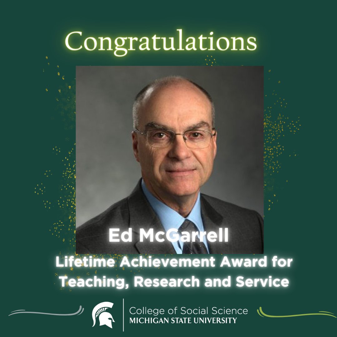 Congratulations to <a href="/msu_scj/">MSU School of Criminal Justice</a> faculty Dr. Ed McGarrell who was recently awarded our Lifetime Achievement Award for Teaching, Research and Service. 

The full story: spr.ly/601757d8x

#MSUSocialScience #AdvanceJustice