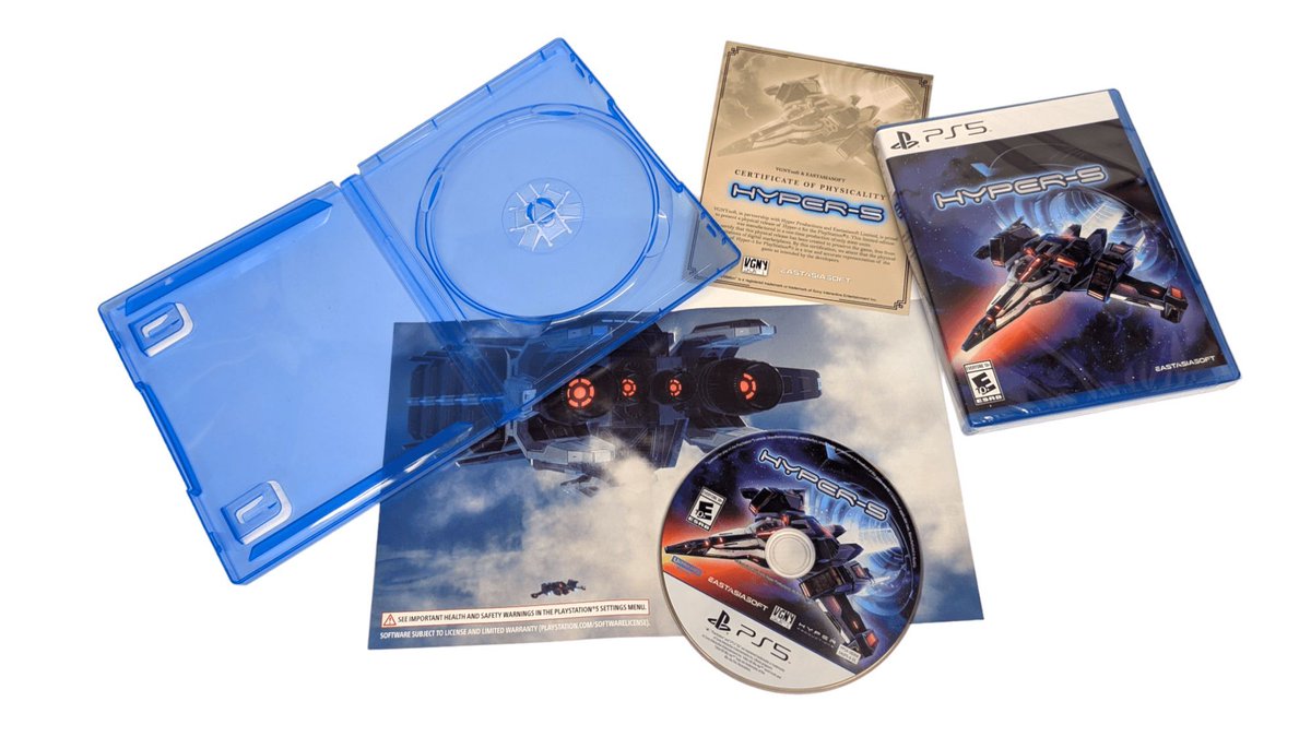 VGNYSoft's tweet photo. If you're curious as to what comes inside every physical copy of #Hyper5, here's what you'll get: physical copy of the game and a certificate of physicality, which states that this physical release was created to preserve Hyper-5
Get yours: https://t.co/i9XQt874Xq
@eastasiasoft https://t.co/c2dISUqeGj