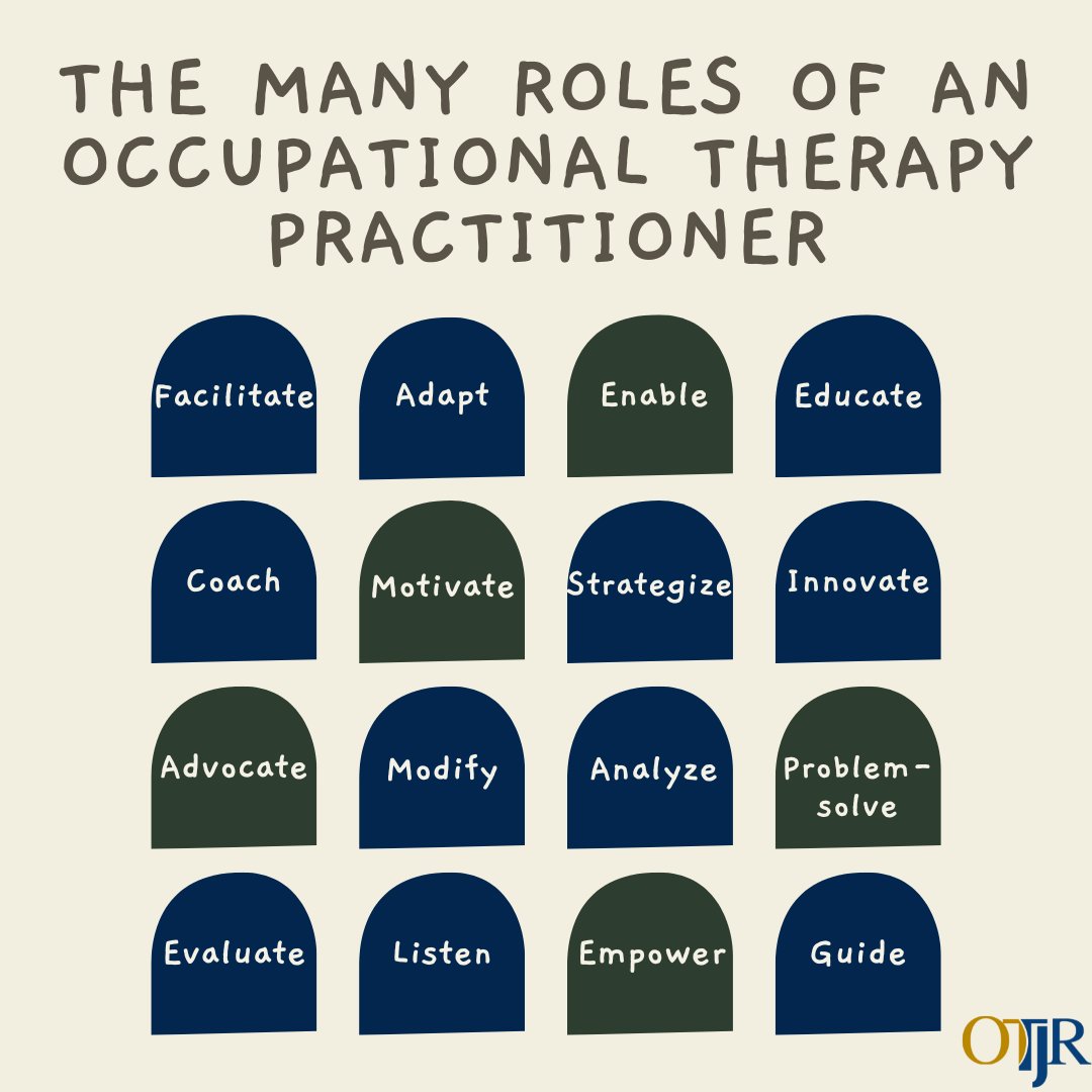OTJRJournal's tweet photo. #OTPs are the ultimate multi-taskers, juggling a multitude of roles to maximize participation across the lifespan. 💪🧠 How do you #empower your clients to live meaningfully? #OccupationalTherapy #OTRoles #EnabledLiving #OT #OTR #OTA #OTResearch #OTJR https://t.co/5yOKv82qZb