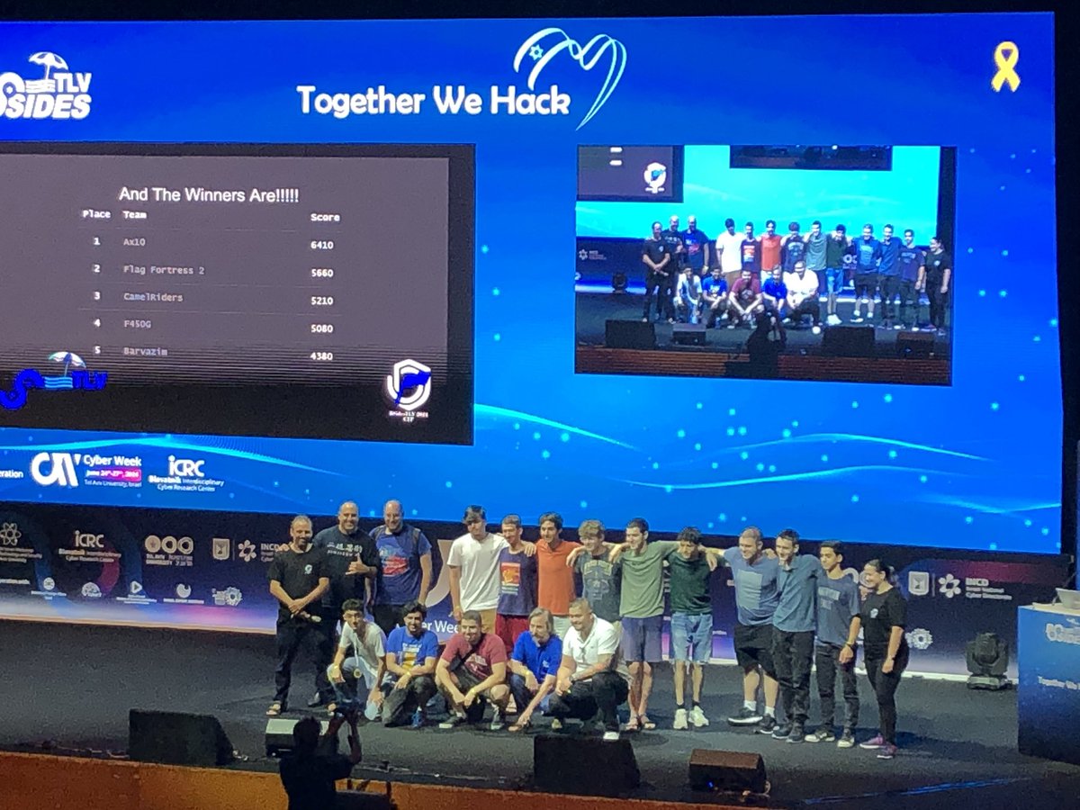 BsidesTLV's tweet photo. Our CTF winners! https://t.co/J3cWU1b75S