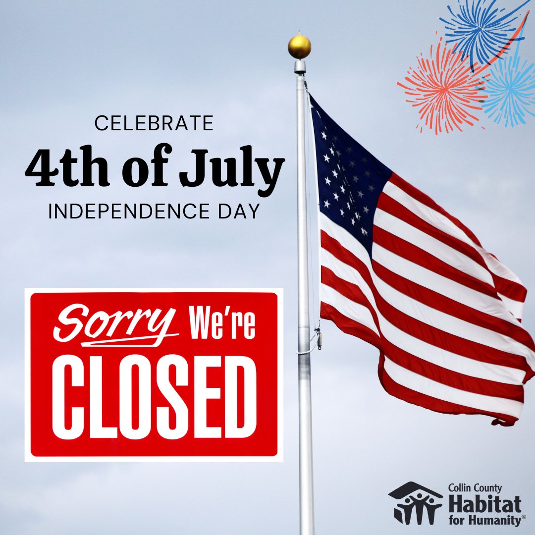 📢 Important Notice: Early Closure 📢

We will be closing early at 2:00 P.M. on July 3rd and will be closed on the 4th. Please plan your visits accordingly. We appreciate your understanding and wish you a safe and happy holiday!  #EarlyClosure #2060CouchDrive #CCHFH