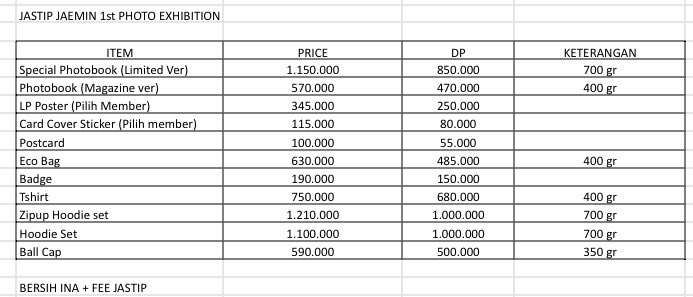 GOMSindo's tweet photo. PO ONLINE &amp; JASTIP JAEMIN 1st PHOTO EXHIBITION

Price check in pict 

untuk Jastip Handcarry Ready INA 16 Juli 

✅ EMSTAX 
✅ GO LINE
❌ Packing

CLOSE PO 3 Juli Jam 12.00

LINK ORDER : https://t.co/F603GJZHNy

DOM JAKARTA

Minat? isi form https://t.co/8iEtxfEEox