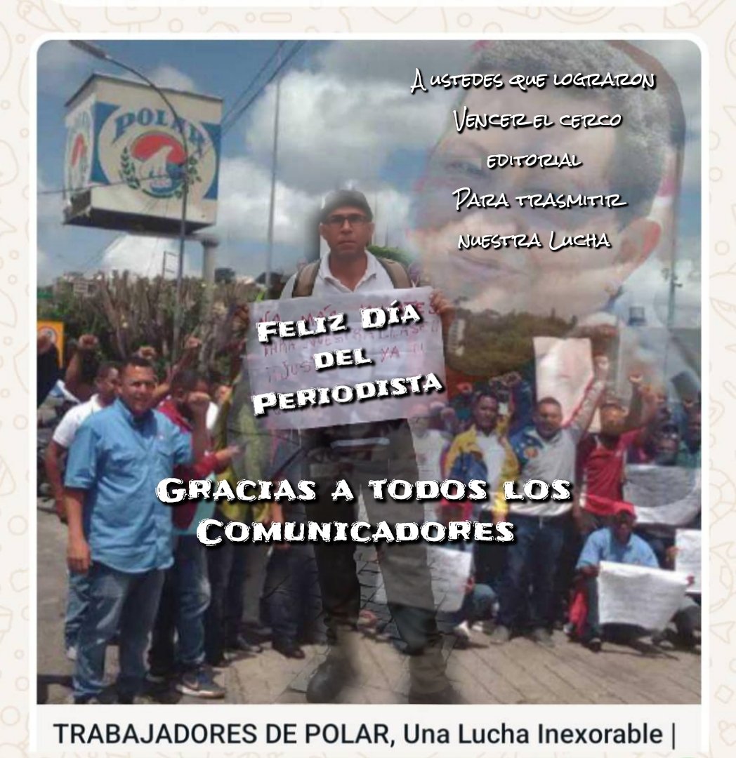 Gracias a ustedes <a href="/Ildegargil/">Ildegar Gil</a>  <a href="/DIARIOVEAHOY/">Diario VEA</a>  <a href="/mangozurda/">Oswaldo Rivero</a>  <a href="/alecrivisqui/">Alejandro Crivisqui</a>  <a href="/Arismendisanz/">Lorena Arismendi</a>  <a href="/MichelCaballero/">Michel Caballero Palma</a> <a href="/ilmer_belisario/">Ilmer Belisario</a> <a href="/Sal50090493Luis/">Luis Salazar</a> <a href="/lizflorescVV/">LIZ FLORES</a> <a href="/pedrojyajure/">Pedro Yajure Hola hola Venezuela.</a> <a href="/BorisCastellano/">Boris Castellano</a> <a href="/laradiodelsur/">La Radio del Sur</a>  y a todos que se me escapan.
¡Felíz Día del Periodista!