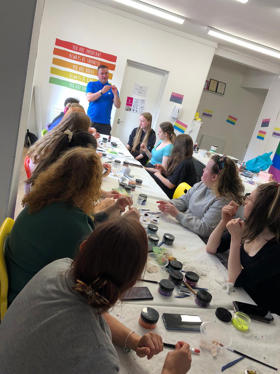 Thanks to <a href="/YouthScotland/">Youth Scotland</a> for giving our staff and young people a tutorial in special effects make up ✨