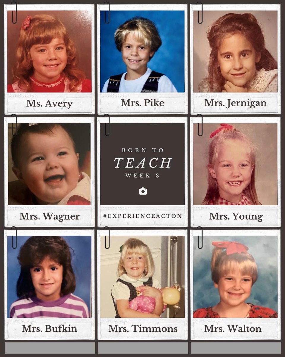 AES "Born to Teach" Week 3 reveal! 🎉

1️⃣ Ms. Avery, SPED
2️⃣ Mrs. Pike, SPED
3️⃣ Mrs. Jernigan, Counselor
4️⃣ Mrs. Wagner, Kinder
5️⃣ Mrs. Young, Dyslexia 
6️⃣ Mrs. Bufkin, 1st
7️⃣ Mrs. Timmons, 3rd
8️⃣ Mrs. Walton, Principal

#experienceacton 
<a href="/granburyisd/">Granbury ISD</a>