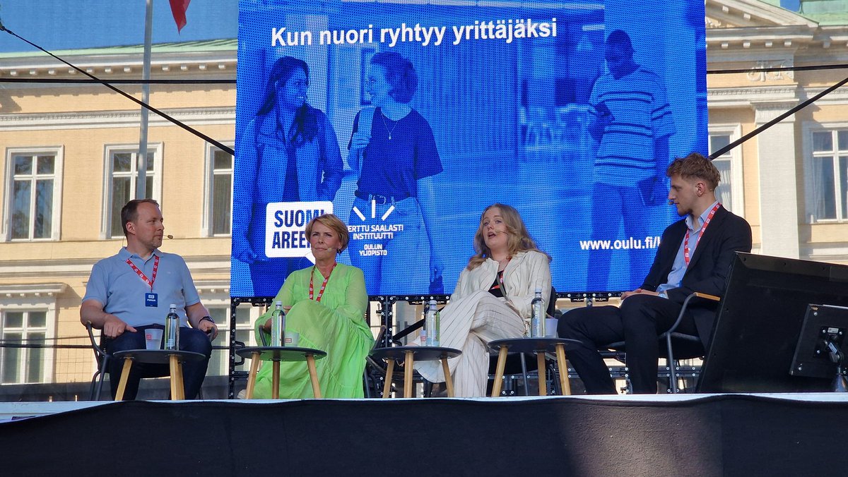 minnaliik's tweet photo. Janina Tihinen osallistui kesäyrittäjäohjelmaan ja sai siitä tukea ryhtyä yrittäjäksi. #Soundeco #SuomiAreena @mtvkatsomo @UniOulu @UniOuluKSI @MattiMuhos @LiisaTenhunenRu @petterilopponen #Mediama https://t.co/Ie3wG9n9Ny