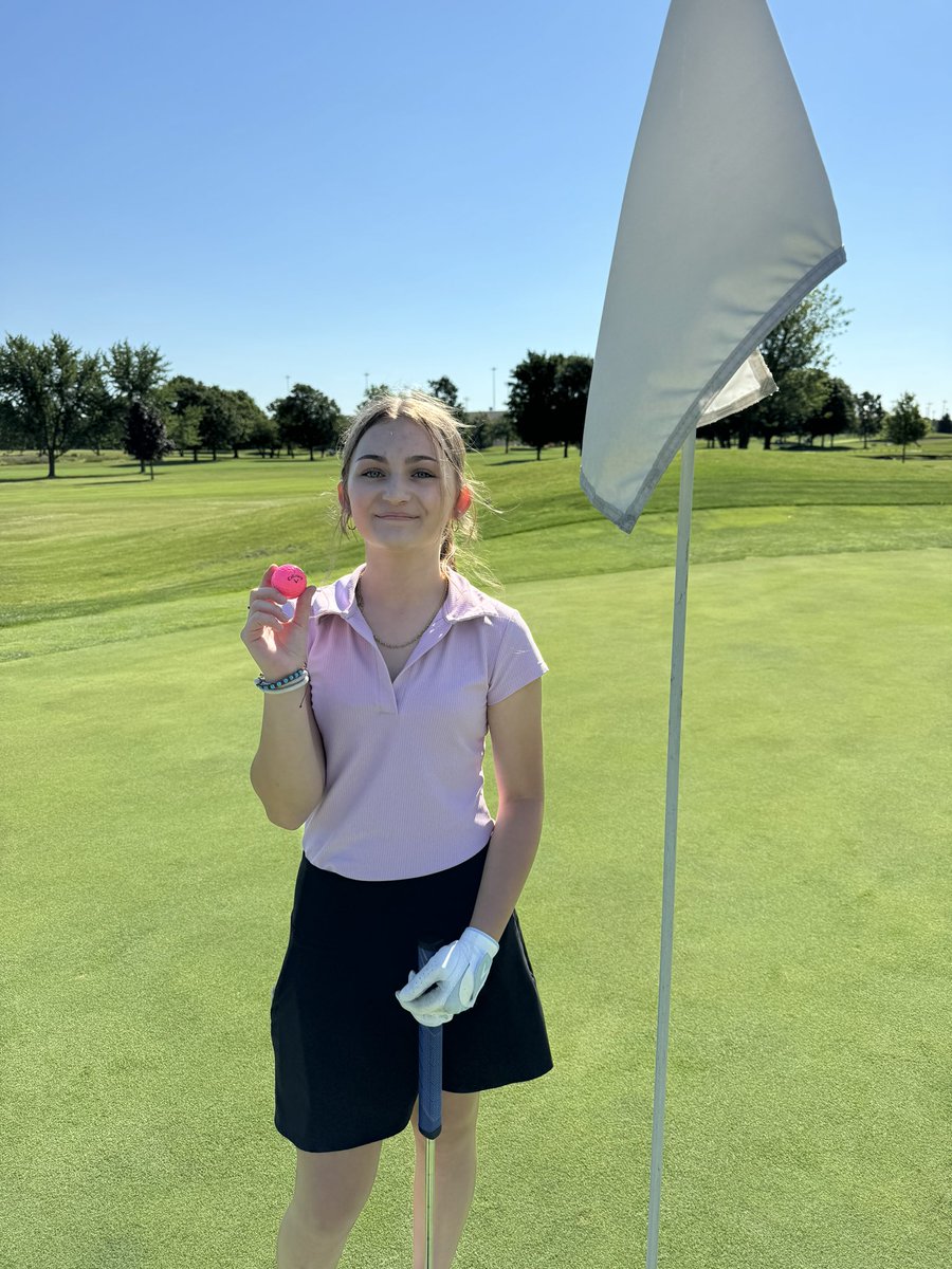 Congratulations to Freshman Breanna Burke on making her first birdie today, hole 4 at Inwood, knocking it to within 6 inches of the cup!