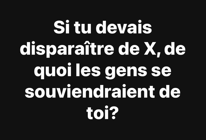 Personne vraiment PERSONNE ne se souviendra de moi