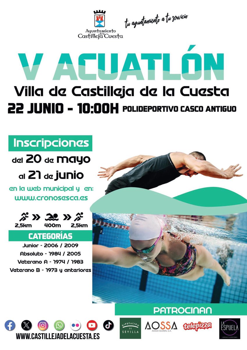 🏃🏻🏊🏼‍♂️🏃🏻 Valentín García, participó el pasado 22 de junio, en el V Acuatlón Villa de Castilleja de la Cuesta, municipio de la comarca del Aljarafe, Sevilla.

Fantástico, el 14º puesto en la clasificación general y 4º en su grupo de edad.

#MijasTri 🔵🟢