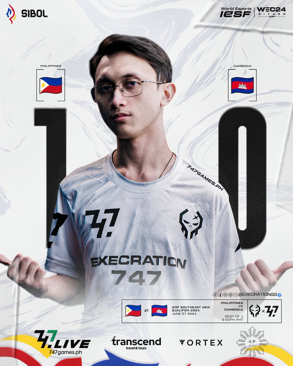 ExecrationGG's tweet photo. Another victory is in the bag!
We'll be back tomorrow for more!
#ExeShot #747Live #Sibol
#IESFQualifiers #WEC2024 https://t.co/VSXrKAcRtY